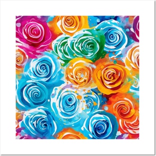 Rainbow roses Posters and Art